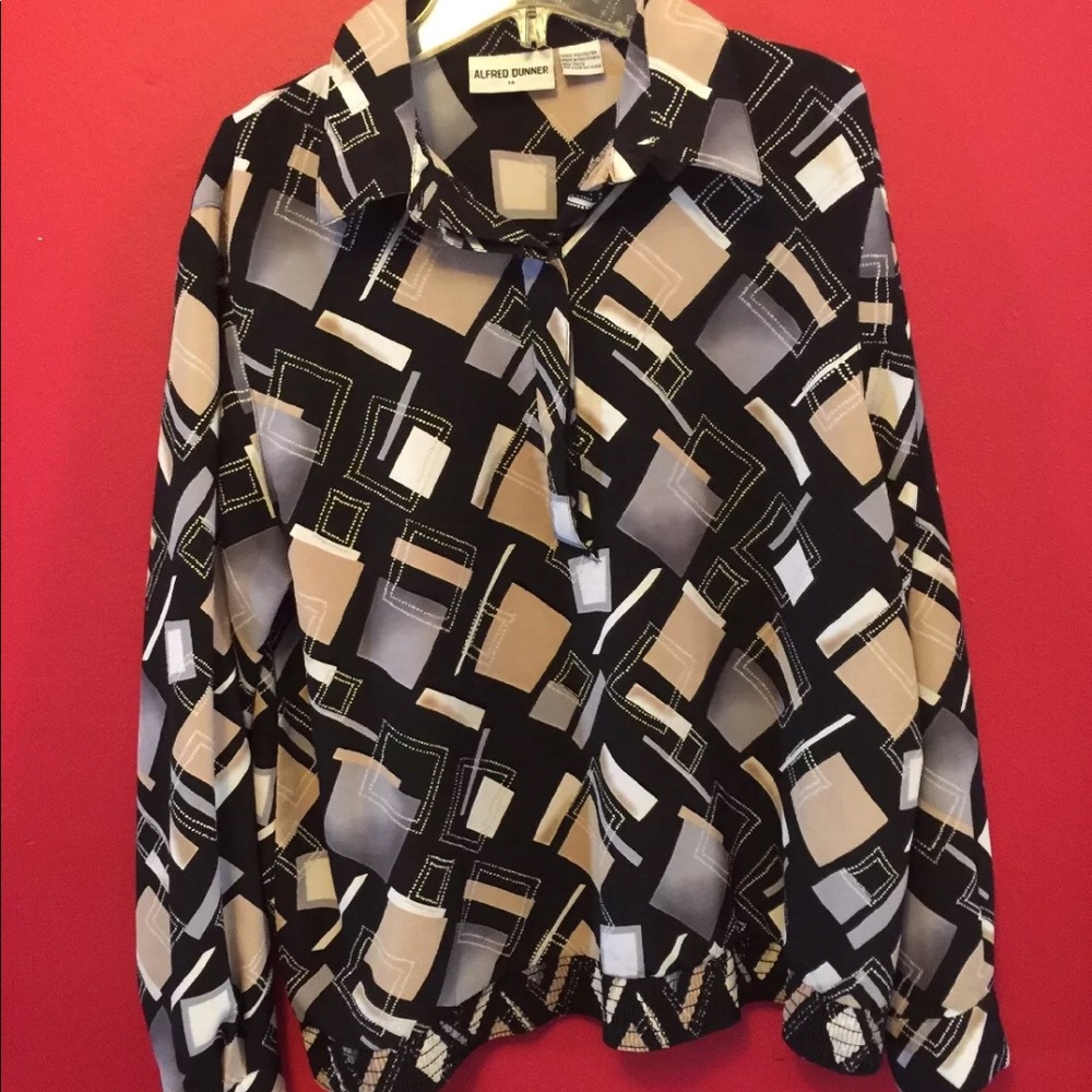 Alfred Dunner Blouse half button Size 14